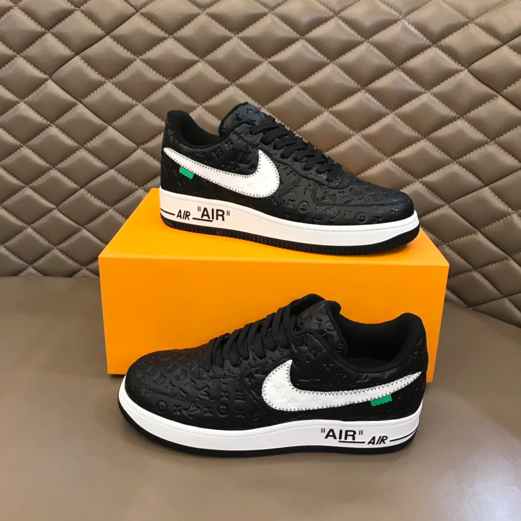 Men's shoes💰p440 "*oui* Vuitto*" x OFF-WHITE x Nike three-party collaboration! Trendy and cool men's casual sports shoes with unrivaled color matching. The design idea basically continues the style of THE TEN. The Swoosh line and tongue label have a very familiar visual effect and are both fashionable and trendy! A must-have for fashionistas! The effect on your feet is absolutely stunning! Size: 38-45